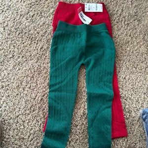 Set of 2 Pairs Girls Knit Leggings Size 6